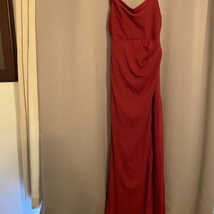 Floor length formal dress maroon